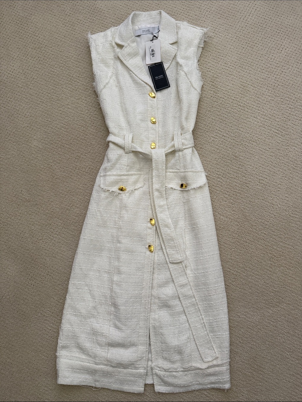 EB LUXE Tweed Midi Dress